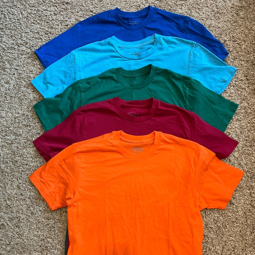 5 Vibrant Men's Short Sleeve T-Shirt Set